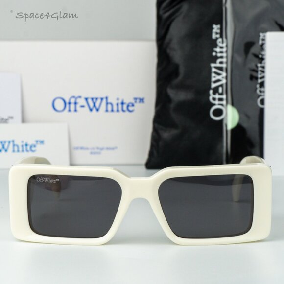 Off-White Women Sunglasses White Grey Square OERI097 MILANO 0107 NEW AUTHENTIC - Picture 3 of 10